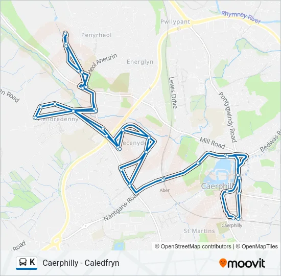 K Bus Line Map