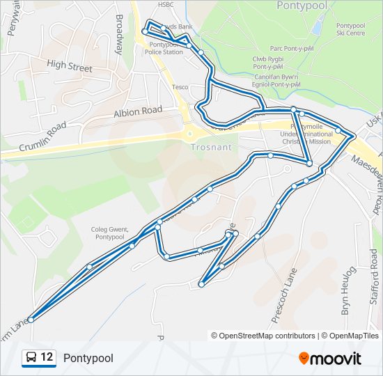 12 bus Line Map