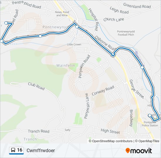 16 bus Line Map