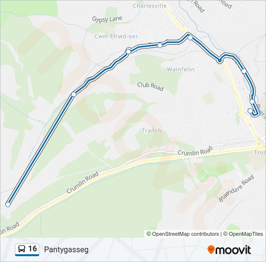 16 Bus Line Map