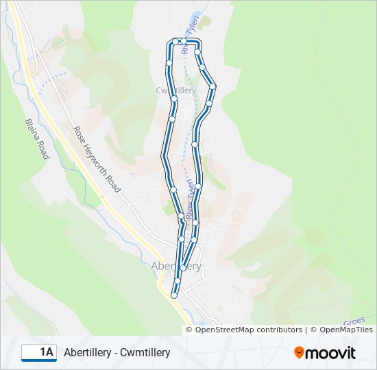 1a Route Schedules, Stops & Maps Abertillery (Updated)