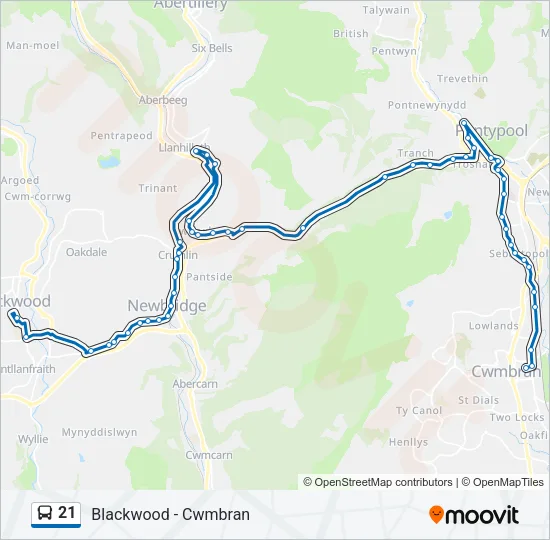 21 Bus Line Map