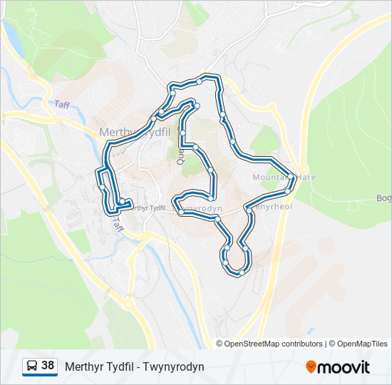 38 bus Line Map