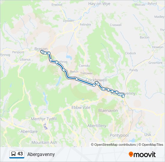 43 bus Line Map