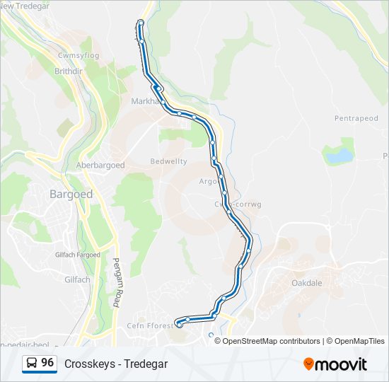 96 bus Line Map