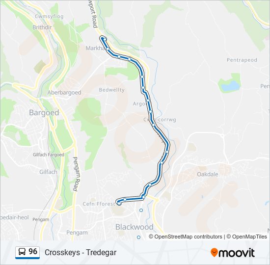 96 bus Line Map