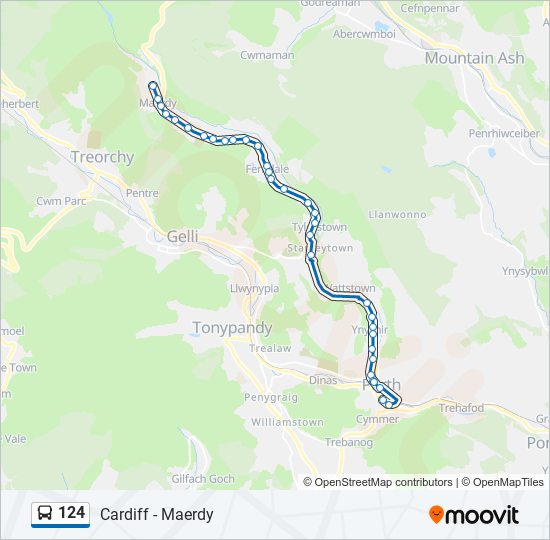 124 bus Line Map