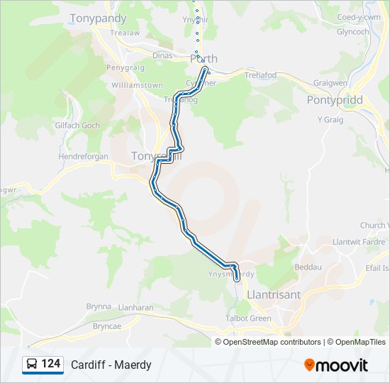 124 bus Line Map