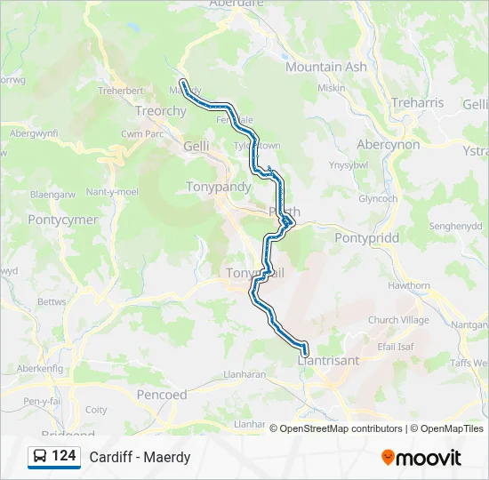 124 Route: Schedules, Stops & Maps - Ynysmaerdy (Updated)
