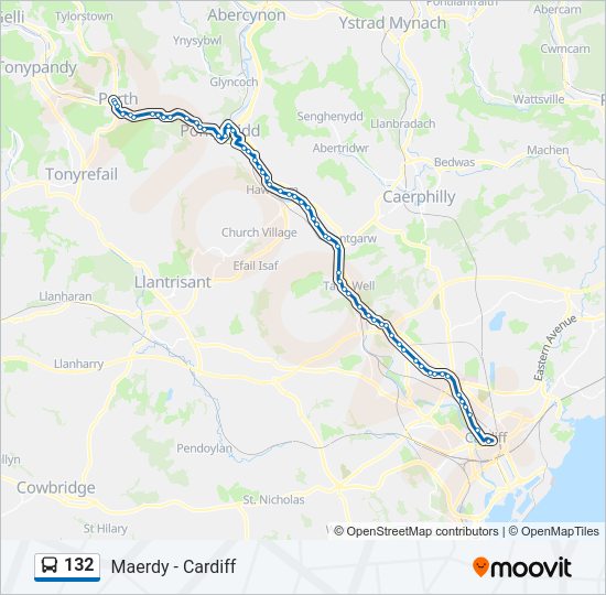 132 bus Line Map