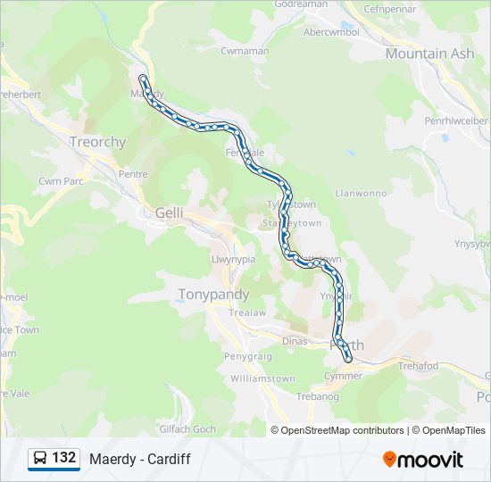 132 bus Line Map