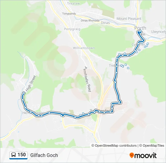 150 Route: Schedules, Stops & Maps - Gilfach Goch (Updated)