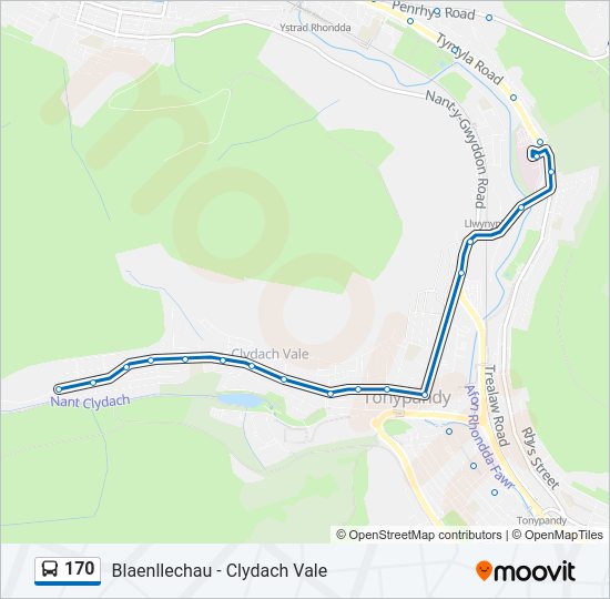 170 bus Line Map