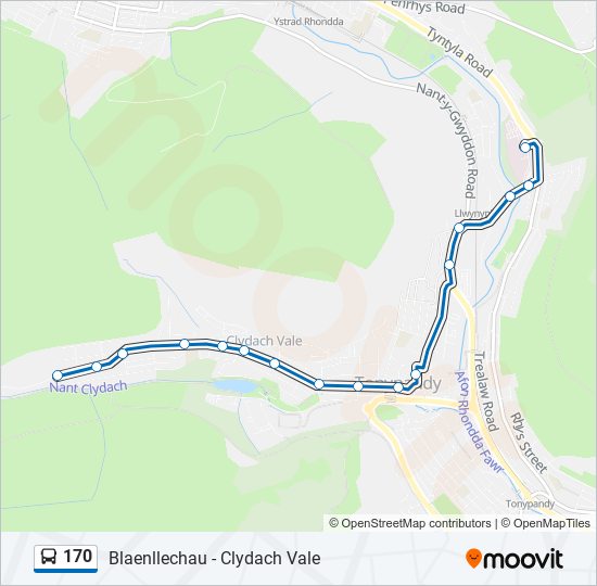 170 bus Line Map