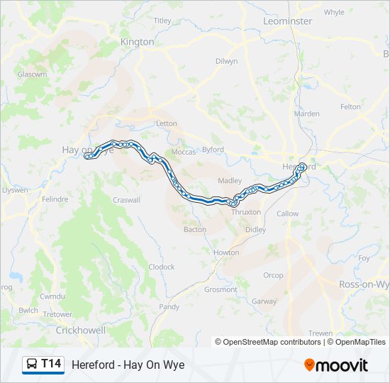 T14 bus Line Map