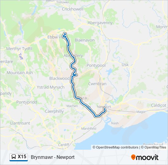 X15 bus Line Map