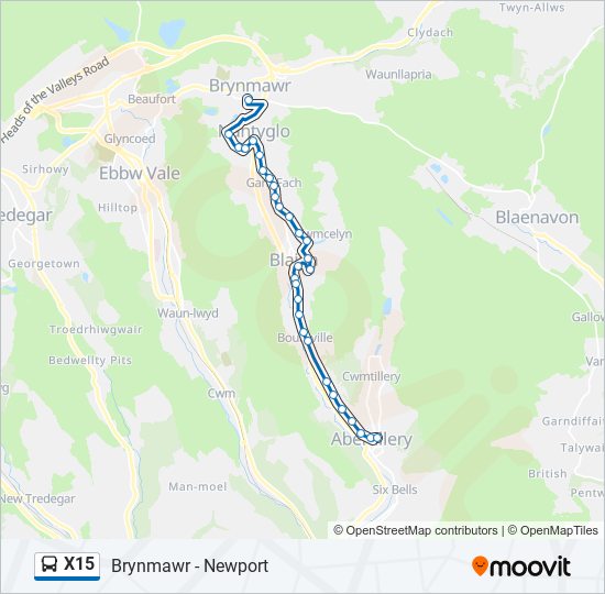 X15 bus Line Map