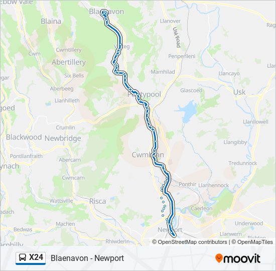 X24 bus Line Map