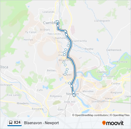 X24 bus Line Map