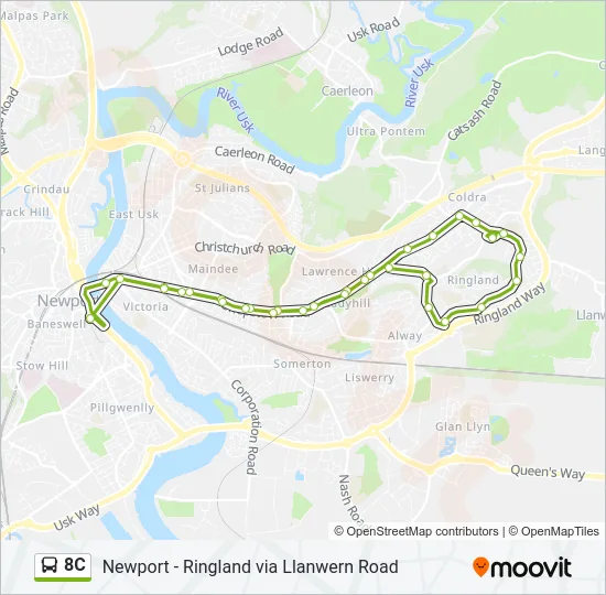 8C Bus Line Map