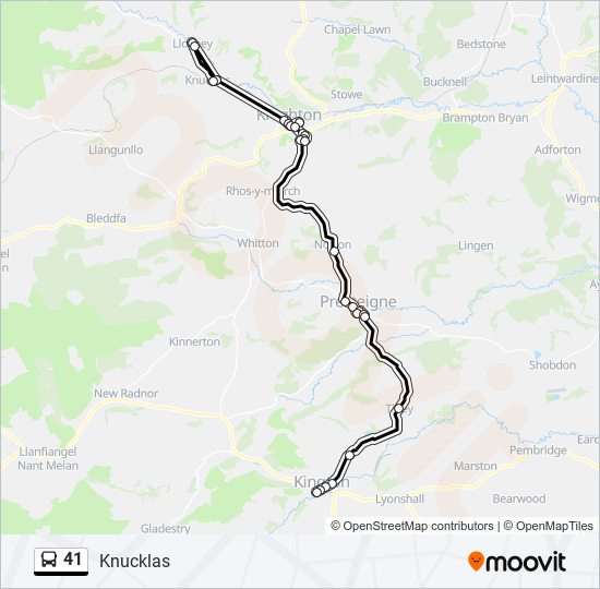 41 bus Line Map