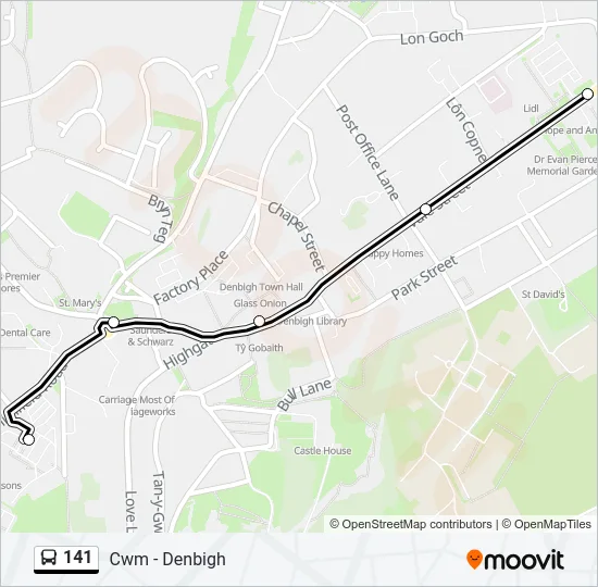 141 Bus Line Map