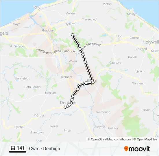 141 Bus Line Map