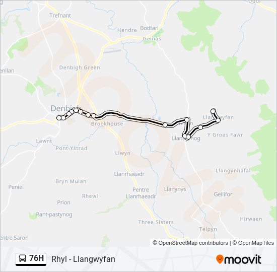 76H bus Line Map