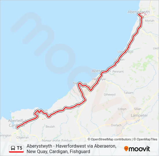 T5 Bus Line Map