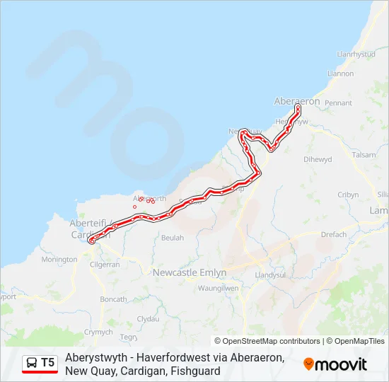 T5 Bus Line Map
