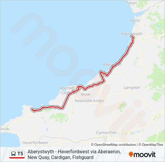 T5 Bus Line Map