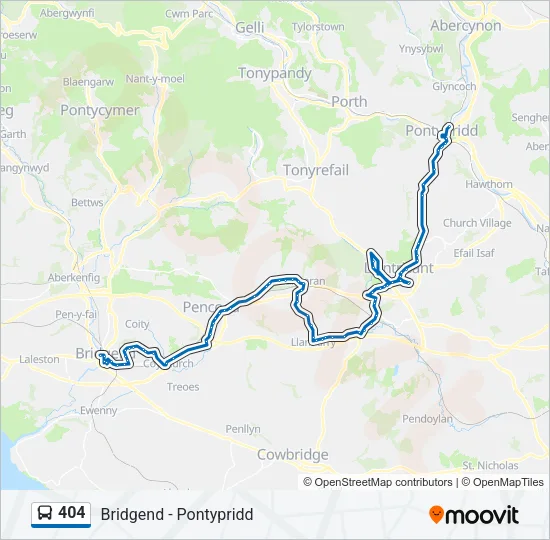 404 Bus Line Map