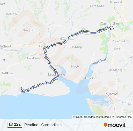 222 bus Line Map