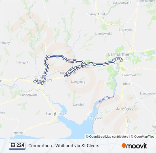 224 bus Line Map