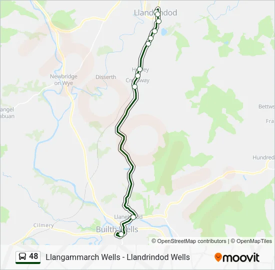 48 Route: Schedules, Stops & Maps - Builth Wells (Updated)