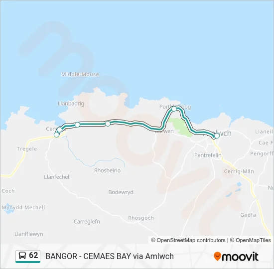 62 Route: Schedules, Stops & Maps - Amlwch (Updated)