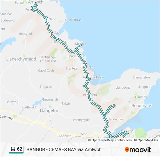 62 Route: Schedules, Stops & Maps - Bangor (Updated)