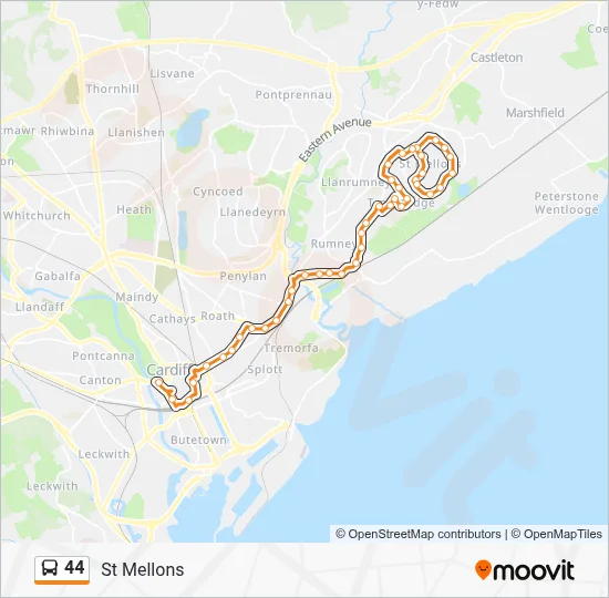 44 Route: Schedules, Stops & Maps - St Mellons (Updated)