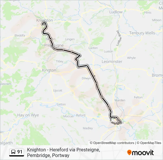 91 Route: Schedules, Stops & Maps - Hereford (Updated)