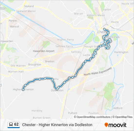 62 Route: Schedules, Stops & Maps - Chester (Updated)