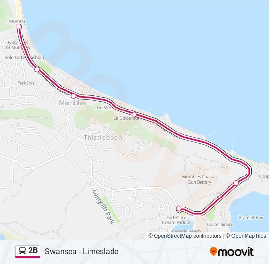 2b Route: Schedules, Stops & Maps - Mumbles (Updated)