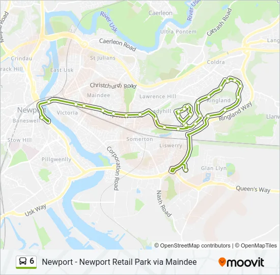 6 Bus Line Map