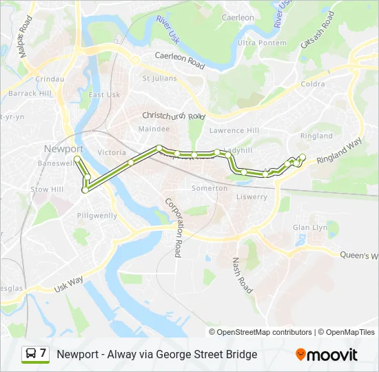 7 Bus Line Map
