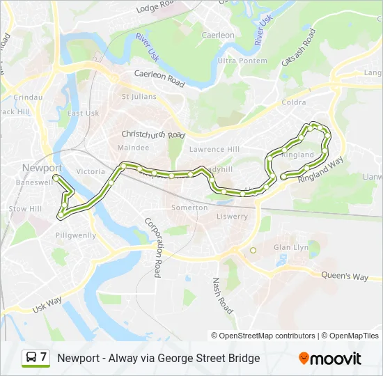 7 Bus Line Map
