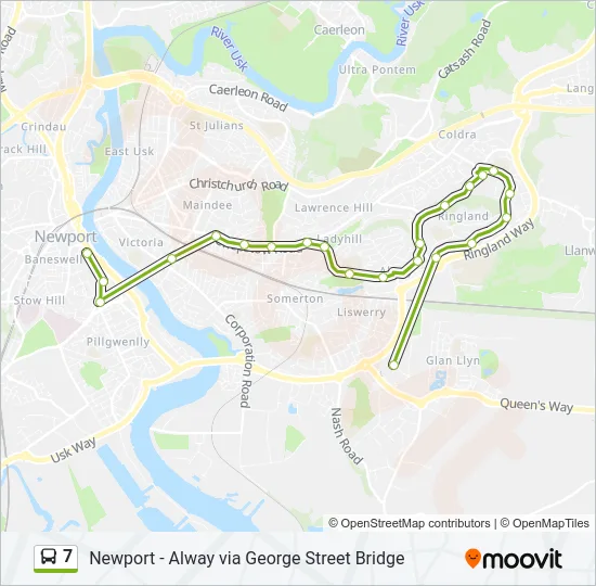 7 Bus Line Map