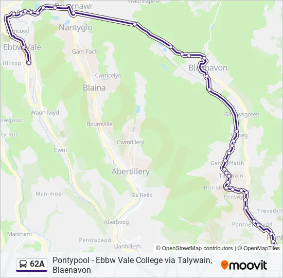 62A Bus Line Map