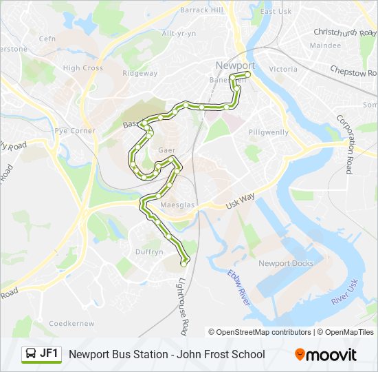 JF1 bus Line Map