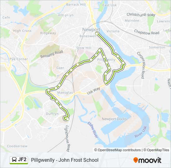 JF2 bus Line Map