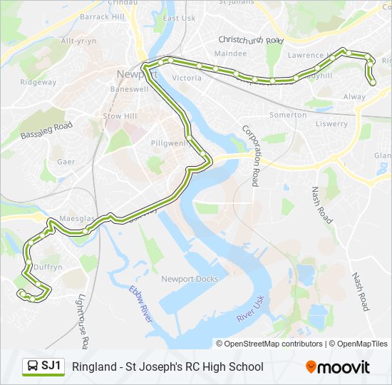 SJ1 bus Line Map