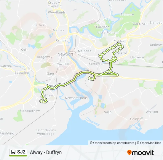 SJ2 Bus Line Map